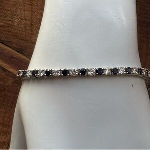 Sterling Silver and Blue Topaz Tennis Bracelet
